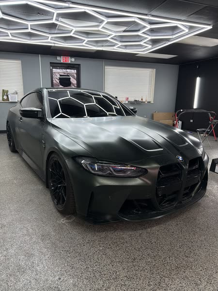 BMW M4 in a satin green wrap